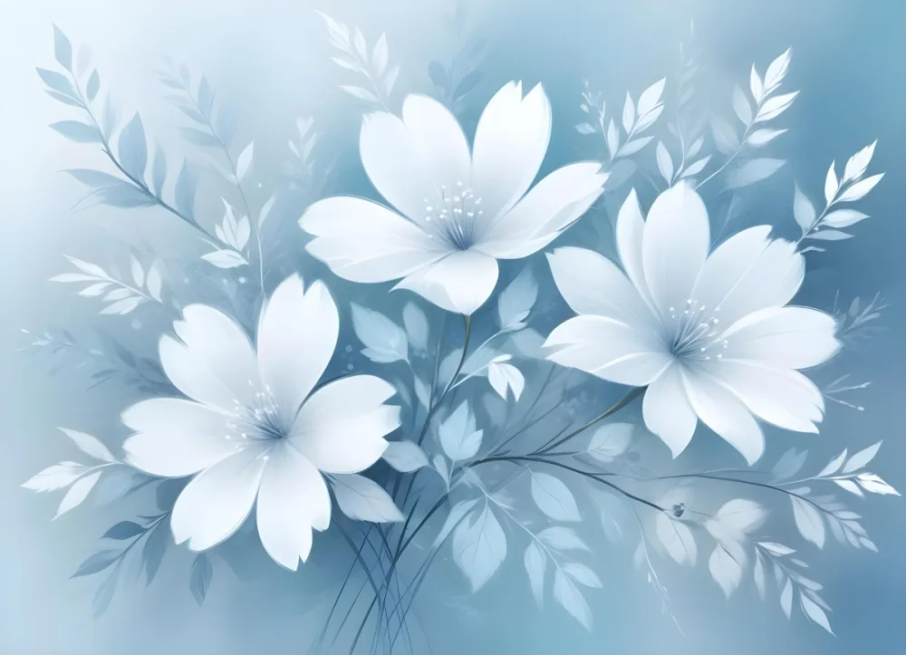 Minimal Soft Studio Light Photography Abstract Background With Light Blue And White Floral Patterns Soft Pastel Colors And A Dreamy Ethereal Quality Creating A Gentle And Calming Visual Effect High Detail Solid 46 9c4b