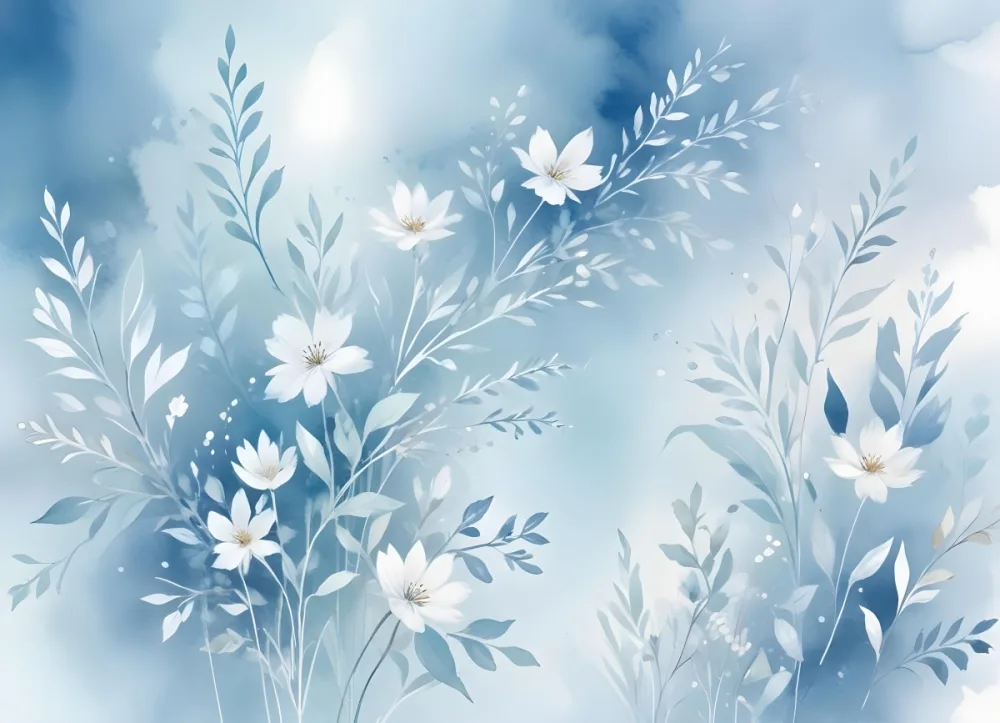 Minimal Soft Studio Light Photography Abstract Background With Light Blue And White Floral Patterns Soft Pastel Colors And A Dreamy Ethereal Quality Creating A Gentle And Calming Visual Effect High Detail Solid 9 Fdac