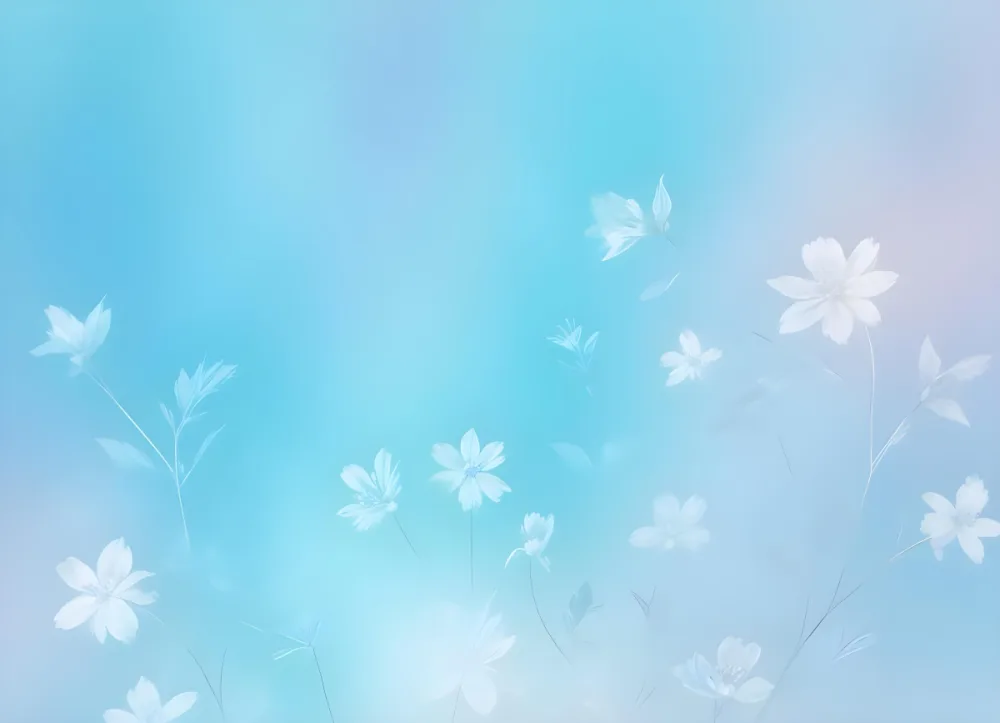 Minimal Soft Studio Light Photography Abstract Background With Light Blue And White Floral Patterns Soft Pastel Colors And A Dreamy Ethereal Quality Creating A Gentle And Calming Visual Effect High Detail Solid 96 F14b