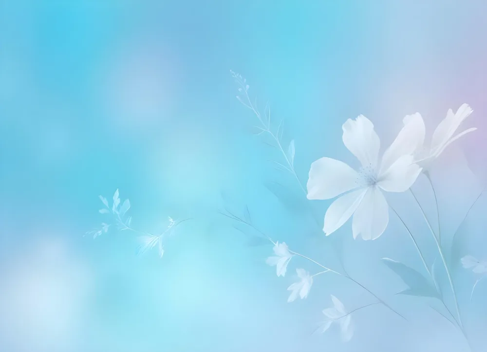 Minimal Soft Studio Light Photography Abstract Background With Light Blue And White Floral Patterns Soft Pastel Colors And A Dreamy Ethereal Quality Creating A Gentle And Calming Visual Effect High Detail Solid 99 96e8