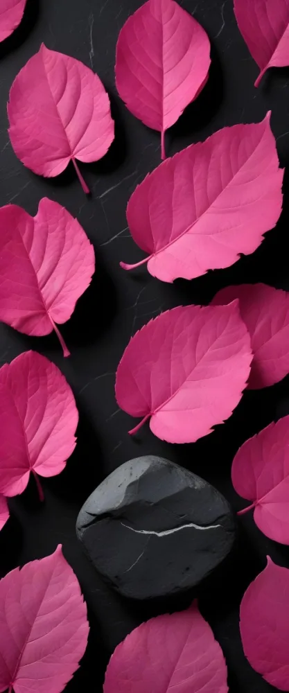 Minimal Soft Studio Light Photography Bright Pink Leaves
