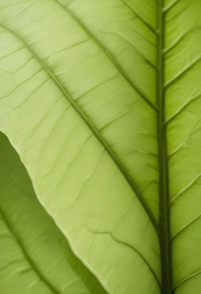 Minimal Soft Studio Light Photography Close Up Of Green Leaf With Detailed Texture And Folds High Detail Solid Bold Color Background 6 Bff5