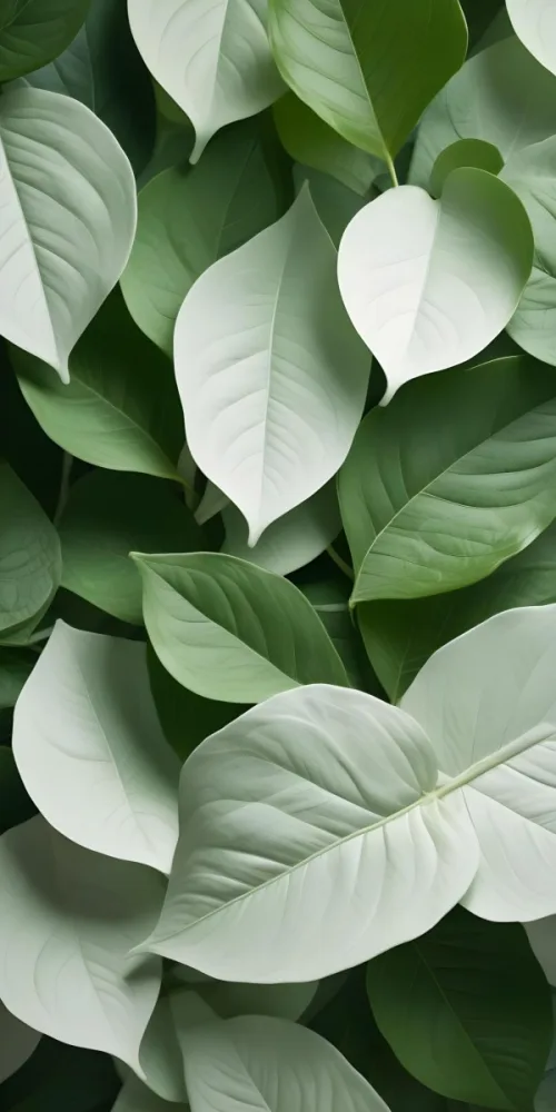 Minimal Soft Studio Light Photography Green And White Leaves Arranged On A Light Background With A Focus On The Texture And Shape Of The Leaves High Detail Solid Bold Color Background 17 2029