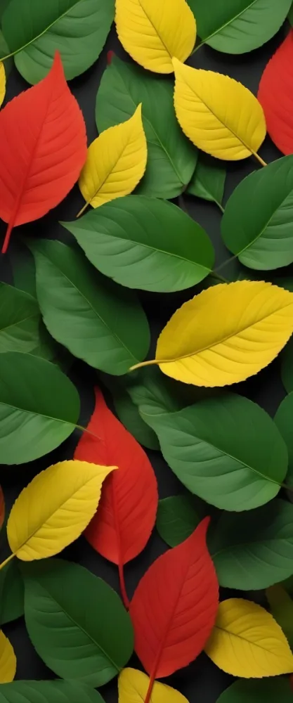 Minimal Soft Studio Light Photography Green Leaves With Yellow And Red Accents A Vibrant Natural Background High Detail Solid Bold Color Background 6 1c9b