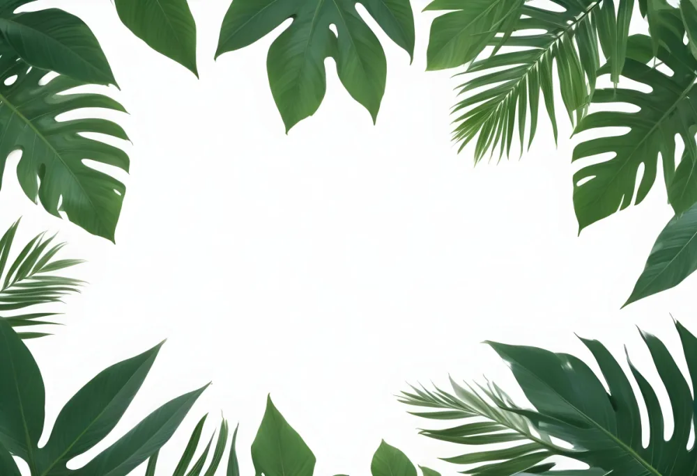 Minimal Soft Studio Light Photography Tropical Leaves In A White Background High Detail Solid Bold Color Background 12 36ae