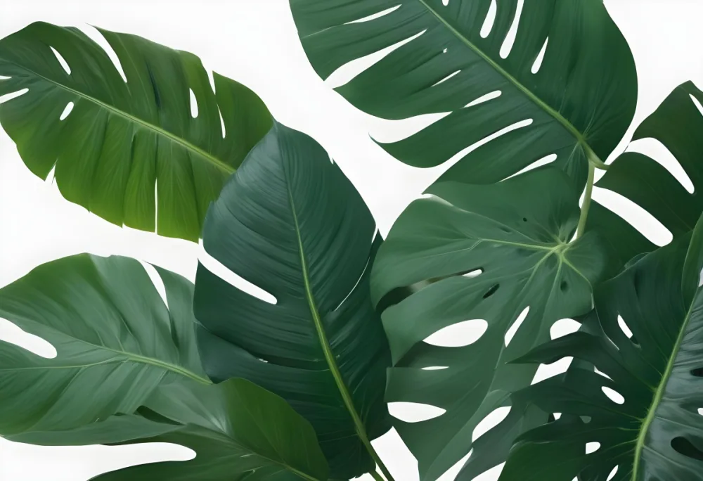 Minimal Soft Studio Light Photography Tropical Leaves In A White Background High Detail Solid Bold Color Background 34 6a64