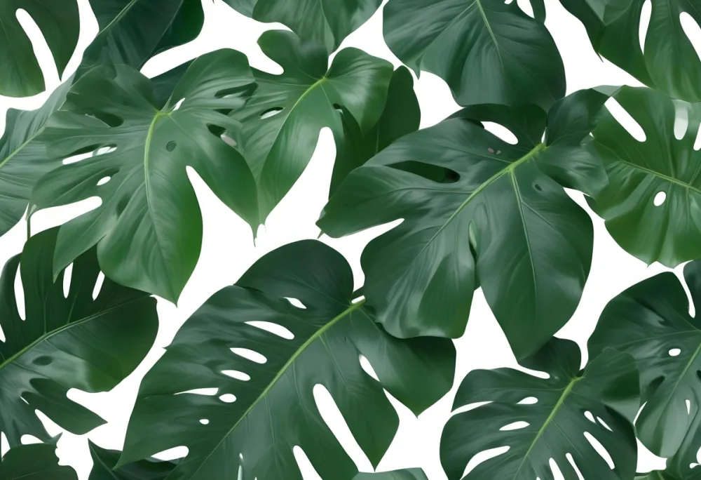 Minimal Soft Studio Light Photography Tropical Leaves In A White Background High Detail Solid Bold Color Background 47 D537