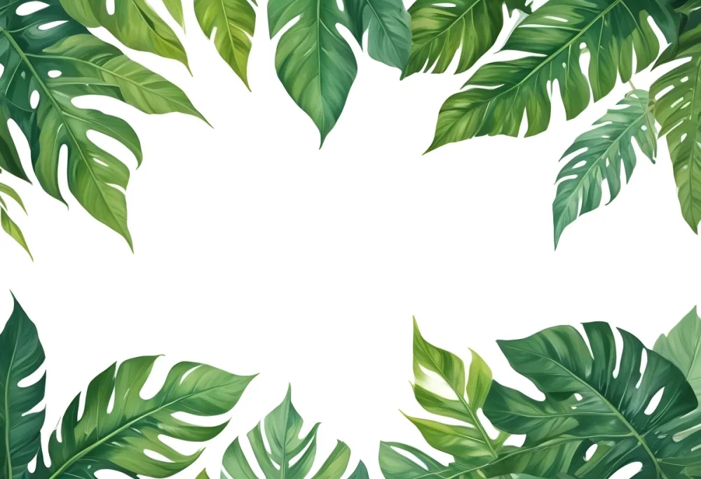 Minimal Soft Studio Light Photography Tropical Leaves In A White Background High Detail Solid Bold Color Background 72 Bb3f
