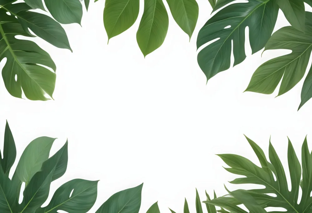 Minimal Soft Studio Light Photography Tropical Leaves In A White Background High Detail Solid Bold Color Background 73 6484