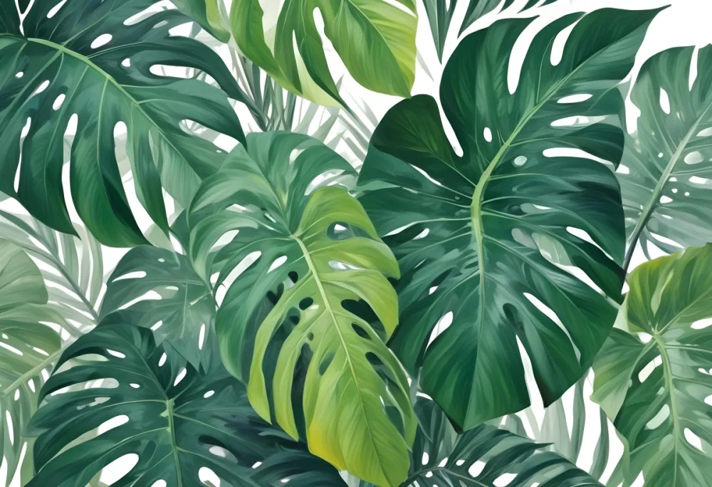 Minimal Soft Studio Light Photography Tropical Leaves In A White Background High Detail Solid Bold Color Background 76 52f3