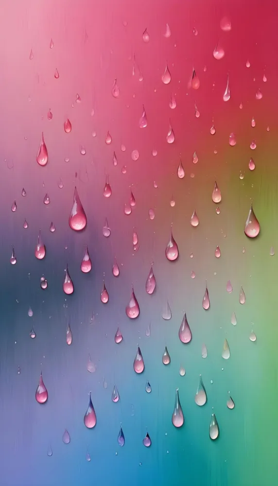 Oil Painting A Gradient Background Transitioning From Pink At The Top To Green At The Bottom Covered With Numerous Water Droplets Of Varying Sizes Creative Extremely Detailed Brush Stroke 41 61cb