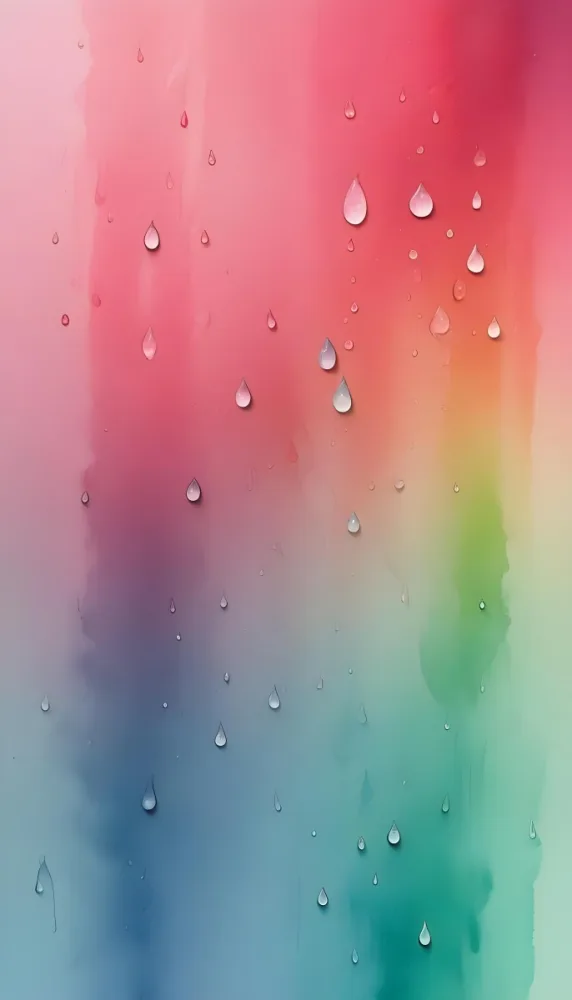 Oil Painting A Gradient Background Transitioning From Pink At The Top To Green At The Bottom Covered With Numerous Water Droplets Of Varying Sizes Creative Extremely Detailed Brush Stroke 79 854d