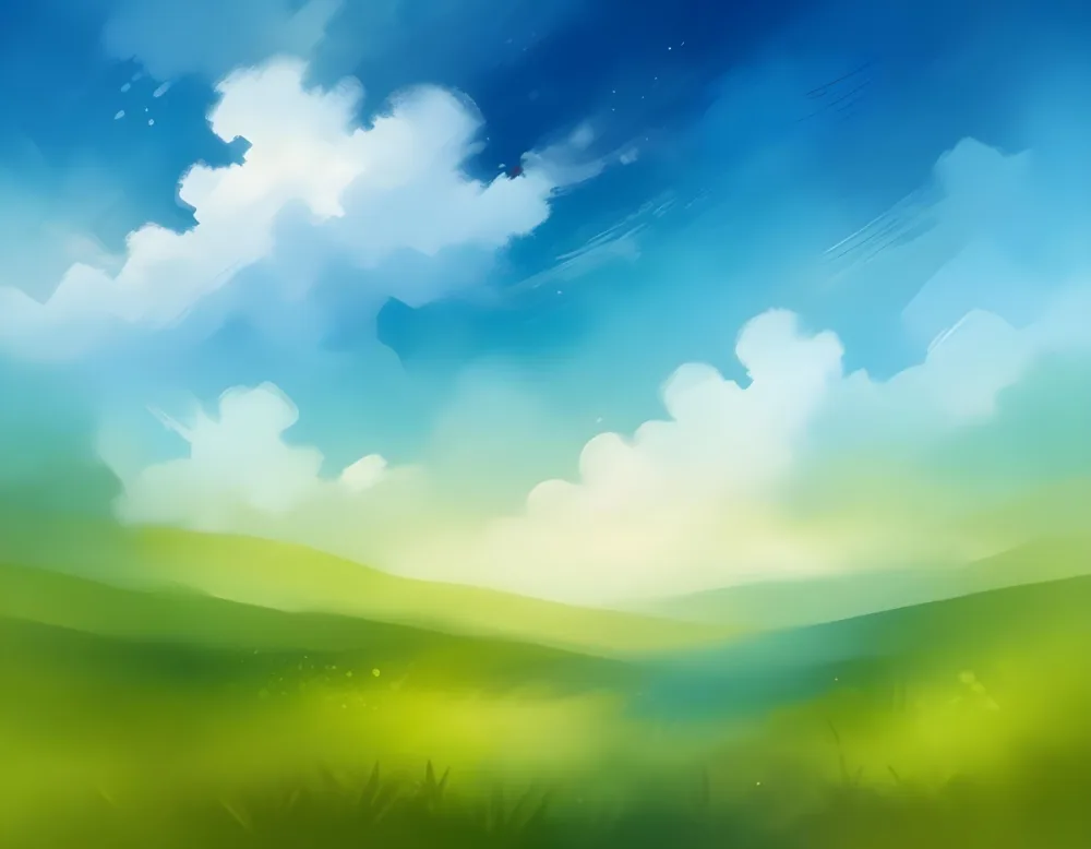Oil Painting Abstract Background With A Gradient Of Blue And Green Bokeh Effect Simulating A Sky With Clouds And A Field Creative Extremely Detailed Brush Stroke 9 9915