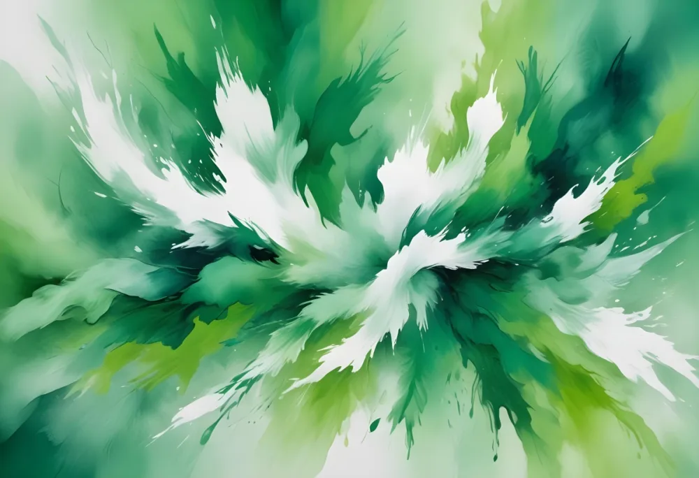 Oil Painting Abstract Watercolor Painting With A Blend Of Vibrant Green And White Hues Creating A Soft Textured Effect On A Textured Background Creative Extremely Detailed Brush Stroke 47 8bd9