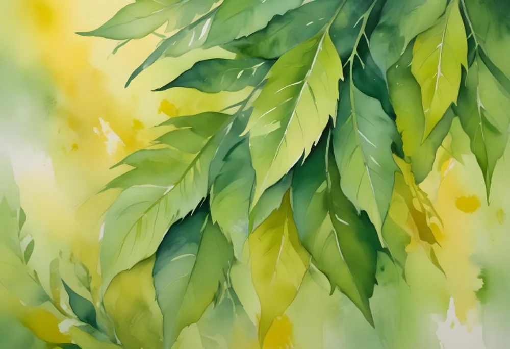Oil Painting Abstract Watercolor Painting With Shades Of Green And Yellow Creating A Vibrant And Organic Texture Reminiscent Of Foliage And Sunlight Creative Extremely Detailed Brush Stroke 10 C269