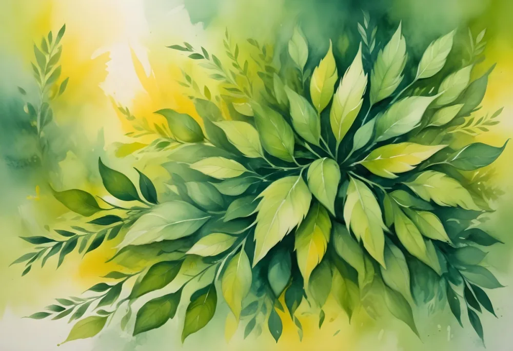 Oil Painting Abstract Watercolor Painting With Shades Of Green And Yellow Creating A Vibrant And Organic Texture Reminiscent Of Foliage And Sunlight Creative Extremely Detailed Brush Stroke 31 8e2c