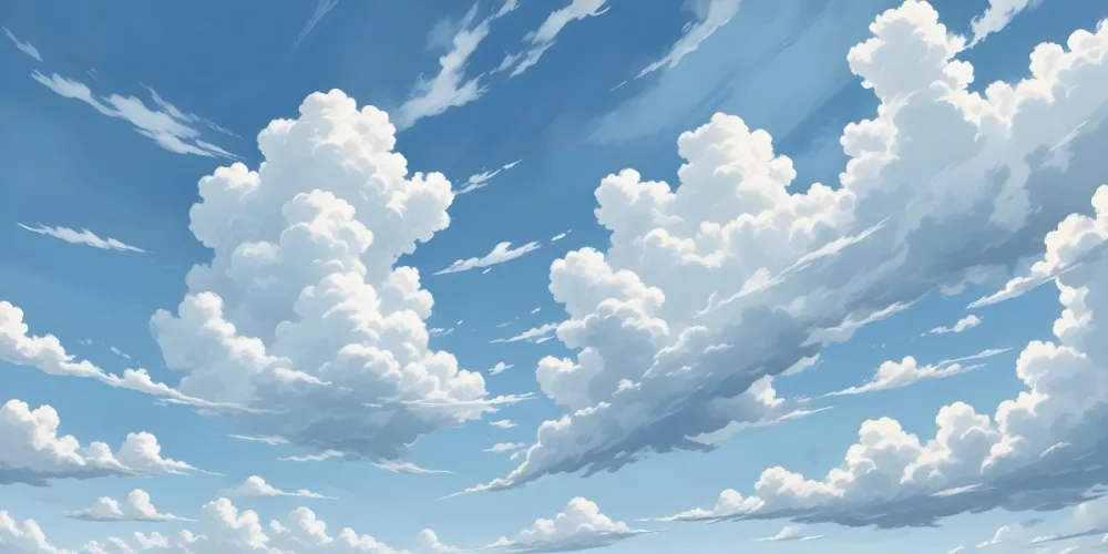 Oil Painting Cloudy Blue Sky With Wispy White Clouds Creative Extremely Detailed Brush Stroke 23 E750