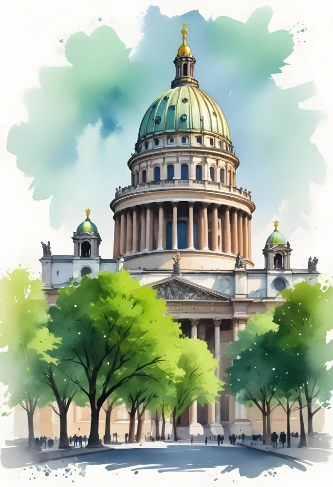 Oil Painting Saint Isaac S Cathedral With Green Trees In The Foreground Creative Extremely Detailed Brush Stroke 42 9fb4