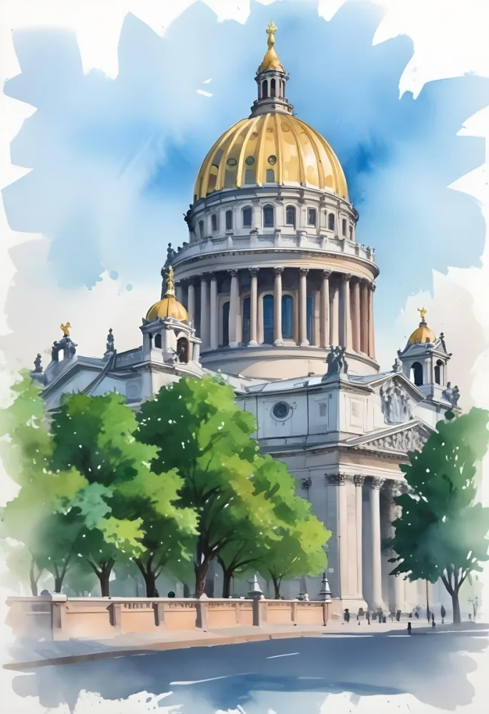 Oil Painting Saint Isaac S Cathedral With Green Trees In The Foreground Creative Extremely Detailed Brush Stroke 7 C69f