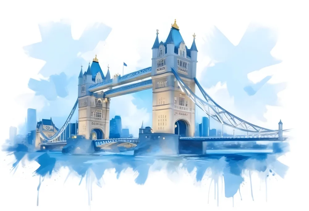 Oil Painting Tower Bridge In London Blue Sky And Water Creative Extremely Detailed Brush Stroke 46 Bea8