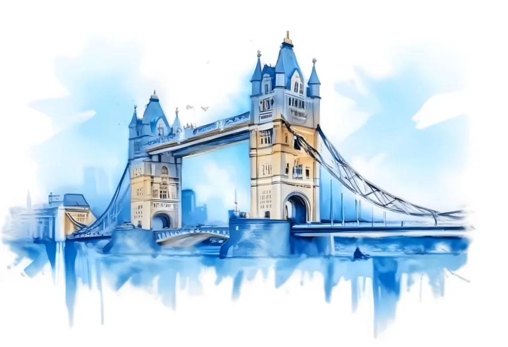 Oil Painting Tower Bridge In London Blue Sky And Water Creative Extremely Detailed Brush Stroke 5 Ff09