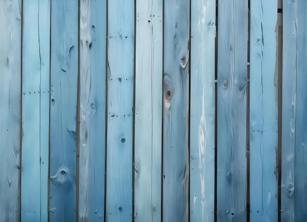 Old Wooden Fence With Blue Paint Vertical Planks Weathered Texture Rustic Background 27 5728