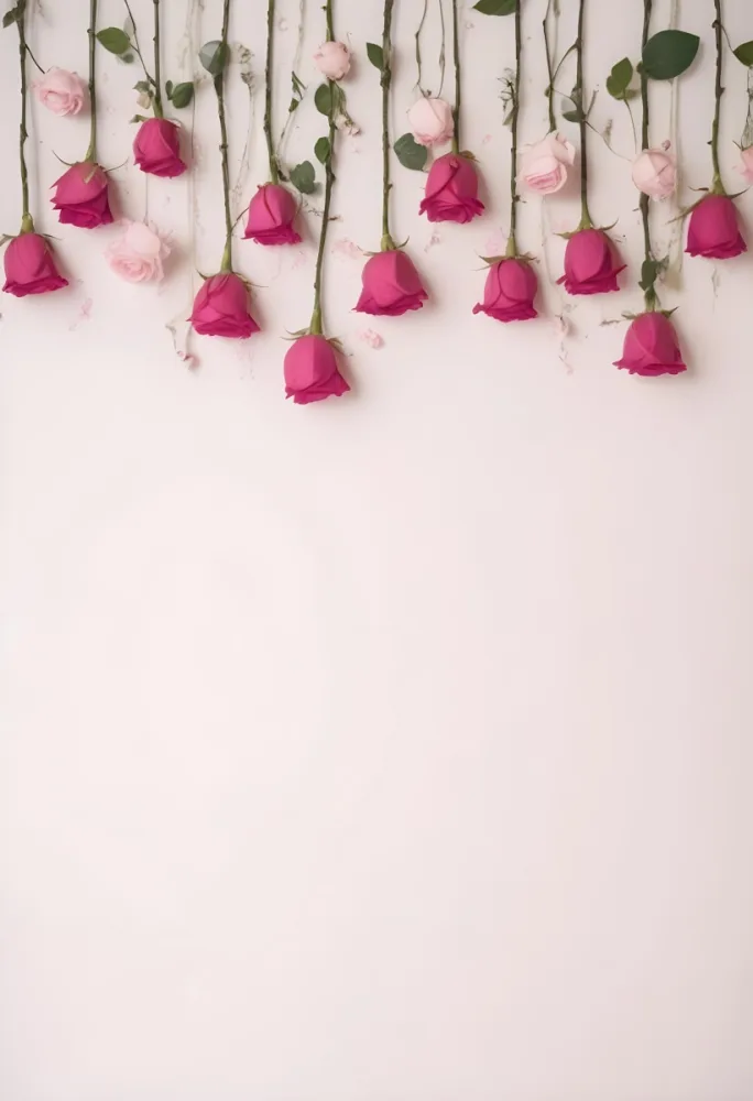 Pink Roses On A Light Background With Copy Space 9 38af