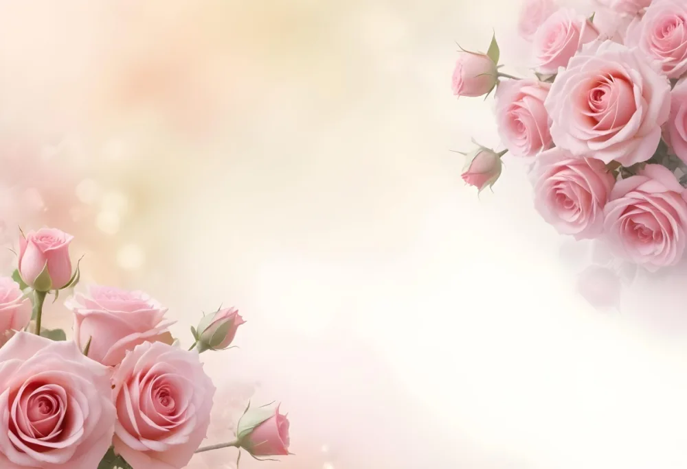 Pink Roses On A Soft Light Background Creating A Delicate Floral Arrangement With A Dreamy Ethereal Quality Suitable For Romantic Or Celebratory Themes 9 1768