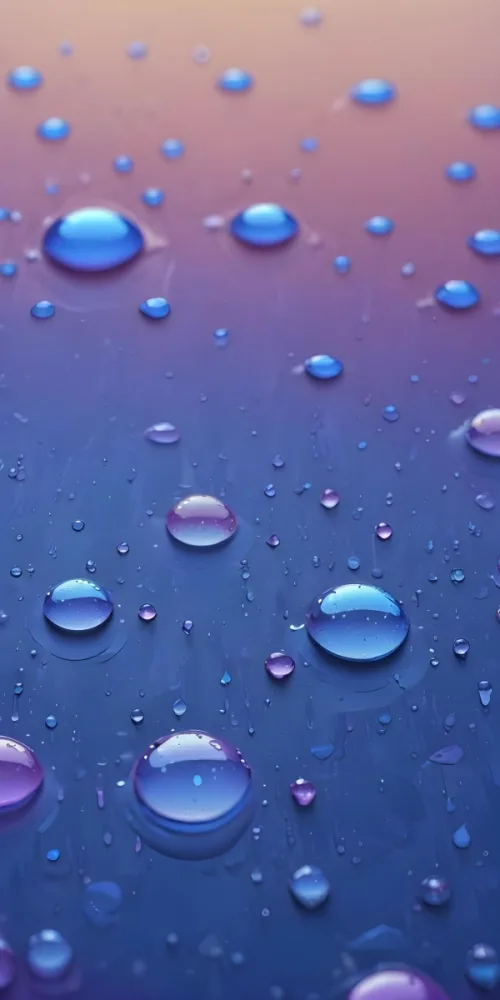 Pixel Art Close Up Of Water Droplets On A Surface Varying In Size And Shape With A Gradient Background Featuring Shades Of Blue And Purple The Droplets Reflect Light Creating A Glossy Appearance 8bits 108 5fd1