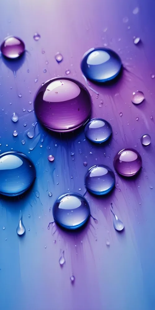 Pixel Art Close Up Of Water Droplets On A Surface Varying In Size And Shape With A Gradient Background Featuring Shades Of Blue And Purple The Droplets Reflect Light Creating A Glossy Appearance 8bits 143 039b