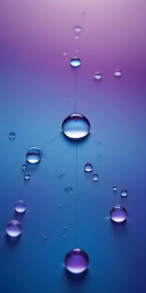 Pixel Art Close Up Of Water Droplets On A Surface Varying In Size And Shape With A Gradient Background Featuring Shades Of Blue And Purple The Droplets Reflect Light Creating A Glossy Appearance 8bits 76 4583