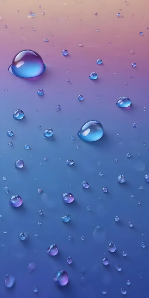 Pixel Art Close Up Of Water Droplets On A Surface Varying In Size And Shape With A Gradient Background Featuring Shades Of Blue And Purple The Droplets Reflect Light Creating A Glossy Appearance 8bits 87 8dd3