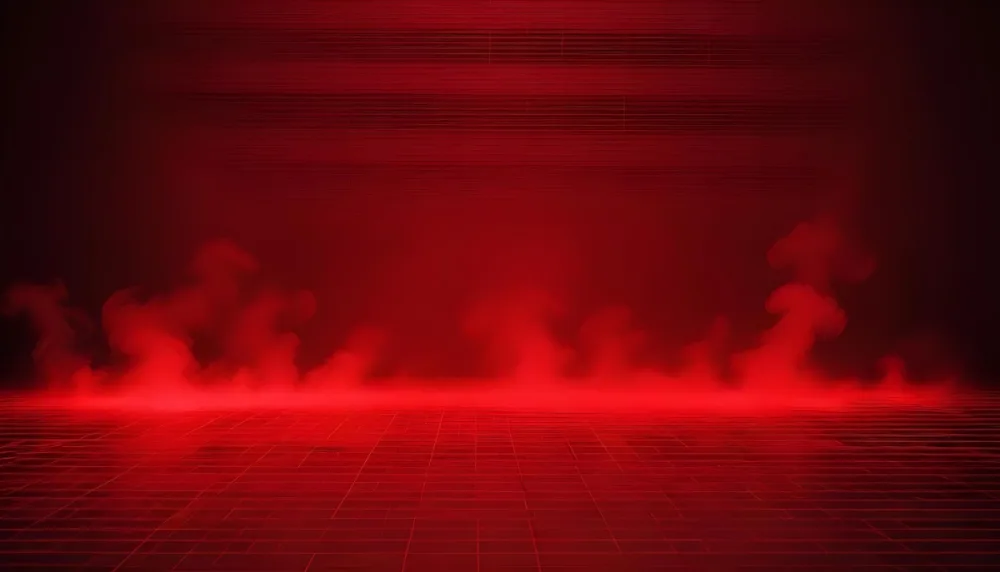 Red Grid Floor With Red Smoke And Red Background With Horizontal Lines Vaporwave Style 11 5ce0