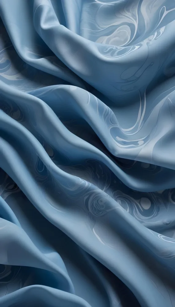 Soft Flowing Blue Fabric With Abstract Swirling Patterns 5 Cdef