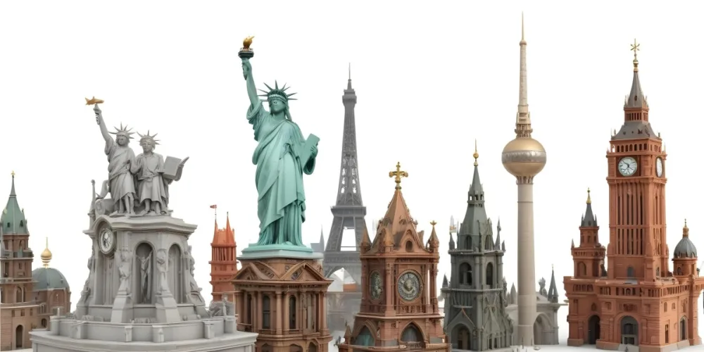 Statue Of Liberty Eiffel Tower Saint Basil S Cathedral