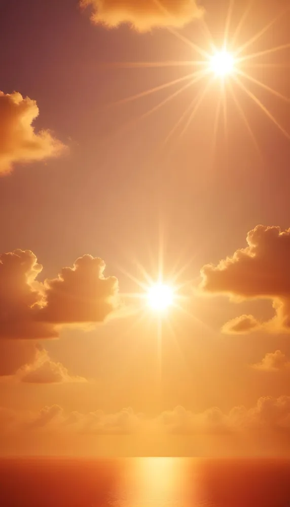Sun With Bright Rays Of Light Orange Sky With Clouds Warm Tones Soft Light Sunny Day Bright And Vibrant Colors Peaceful Atmosphere 20 2138