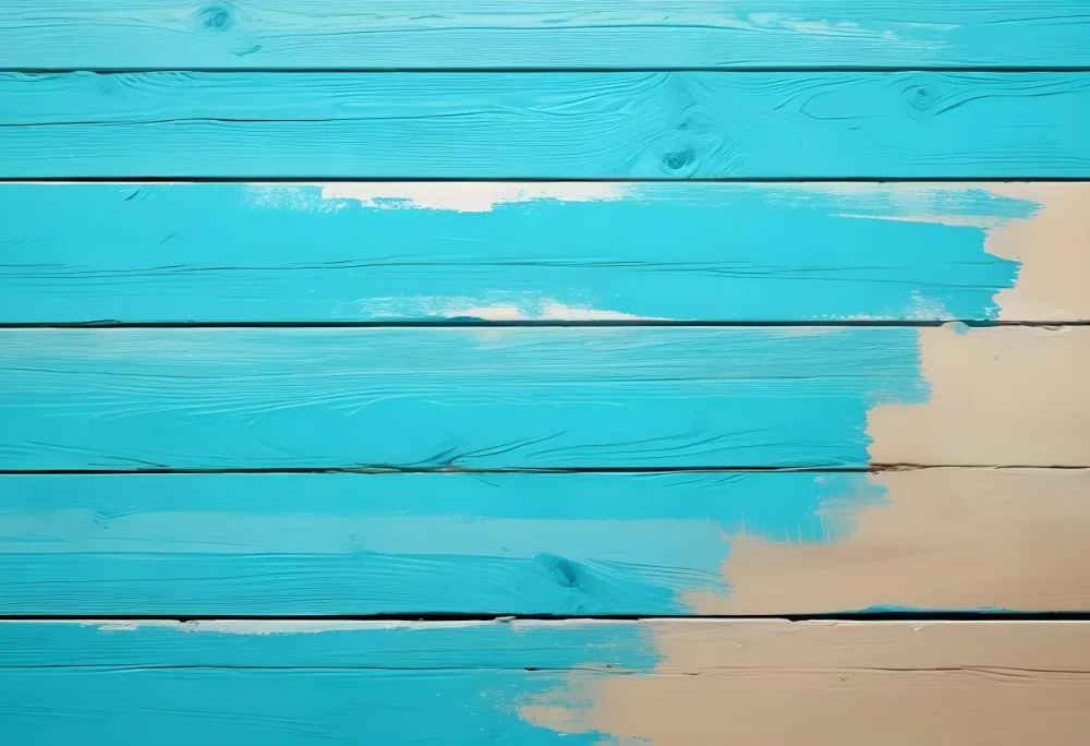 Turquoise Wooden Planks With Visible Grain Light Blue And White Hues Sand On The Bottom Right Corner Horizontal Orientation 17 Bf6b