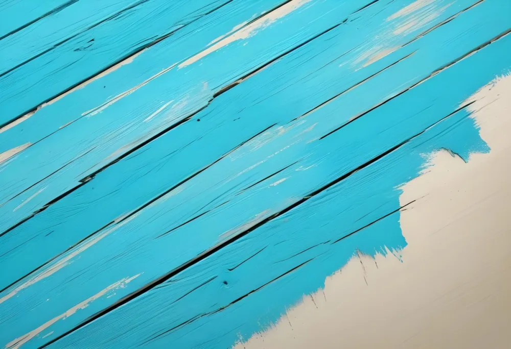 Turquoise Wooden Planks With Visible Grain Light Blue And White Hues Sand On The Bottom Right Corner Horizontal Orientation 2 44ad