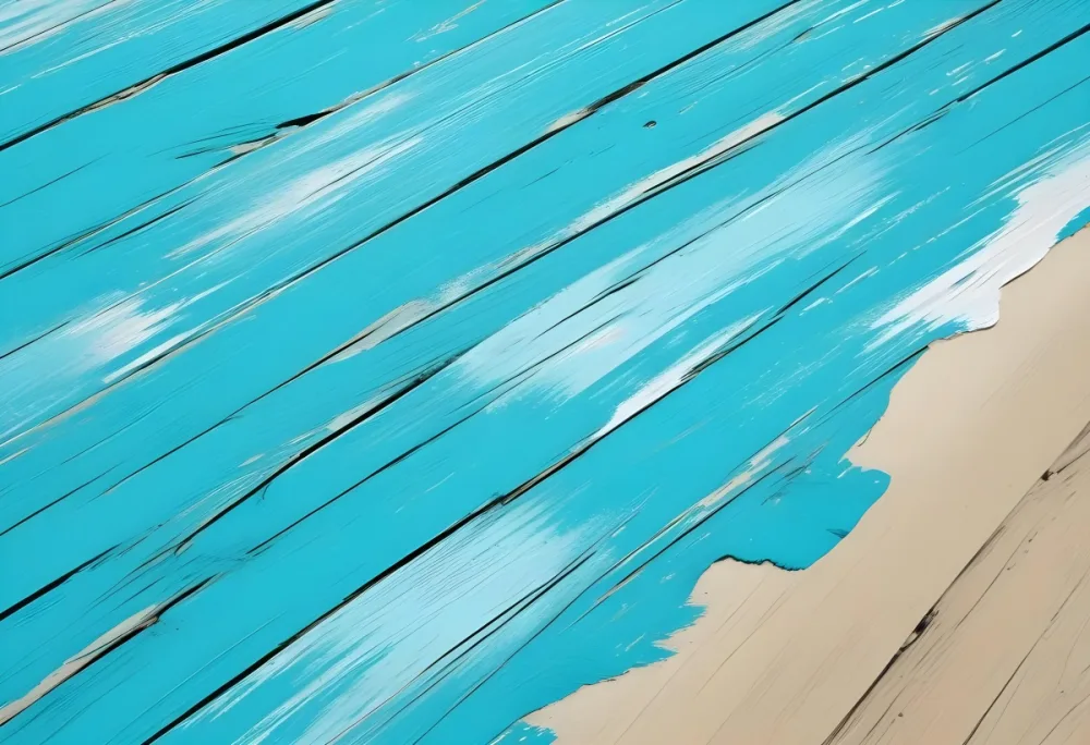 Turquoise Wooden Planks With Visible Grain Light Blue And White Hues Sand On The Bottom Right Corner Horizontal Orientation 37 Ab23