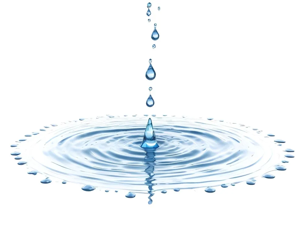 Water Drops Falling Into A Pool Of Water Creating Ripples Isolated On A White Background Clean And Minimalist High Resolution 18 191a