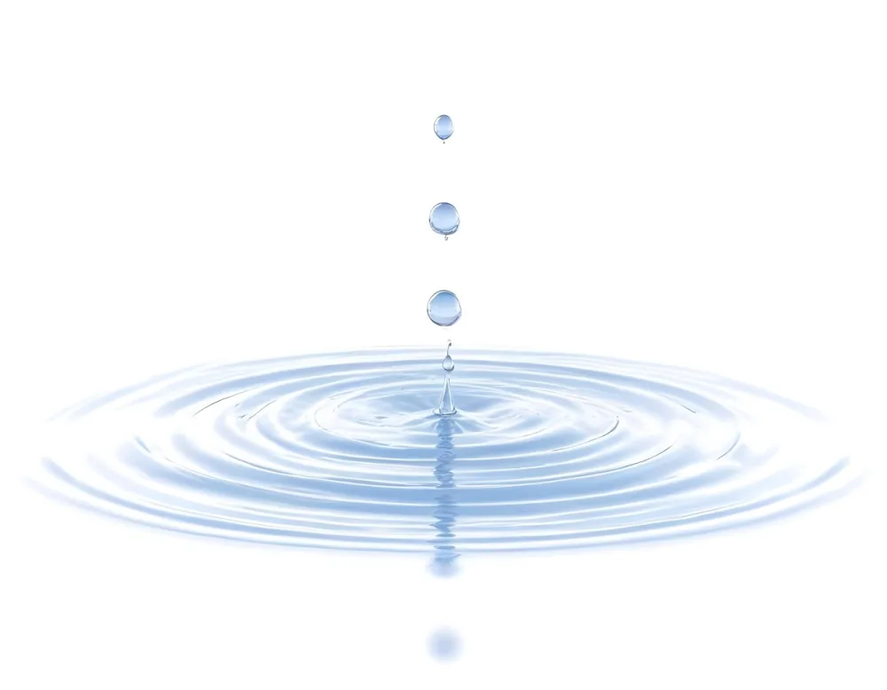 Water Drops Falling Into A Pool Of Water Creating Ripples Isolated On A White Background Clean And Minimalist High Resolution 20 29ee