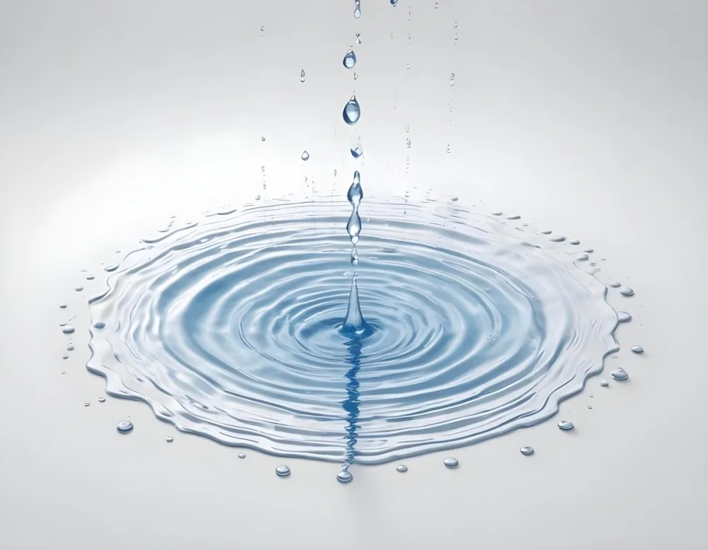 Water Drops Falling Into A Pool Of Water Creating Ripples Isolated On A White Background Clean And Minimalist High Resolution 5 75ca