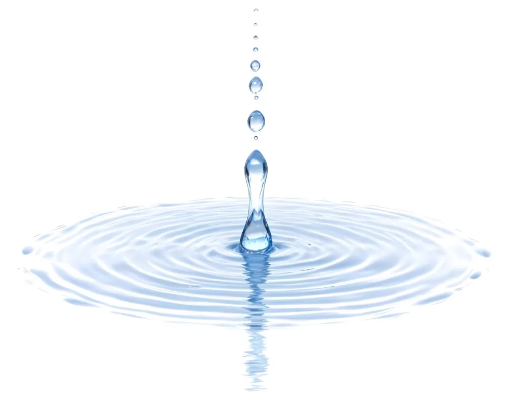 Water Drops Falling Into A Pool Of Water Creating Ripples Isolated On A White Background Clean And Minimalist High Resolution 8 F5dc