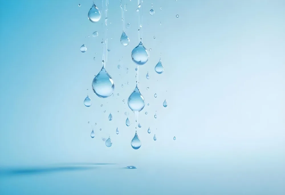 Water Drops On A Light Blue Background Some Drops Are Bigger Than Others The Drops Are Scattered Randomly 29 811d