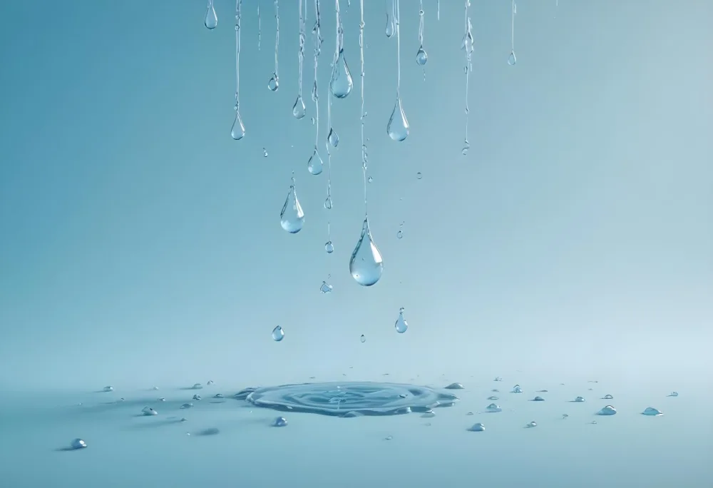 Water Drops On A Light Blue Background Some Drops Are Bigger Than Others The Drops Are Scattered Randomly 5 1bc5
