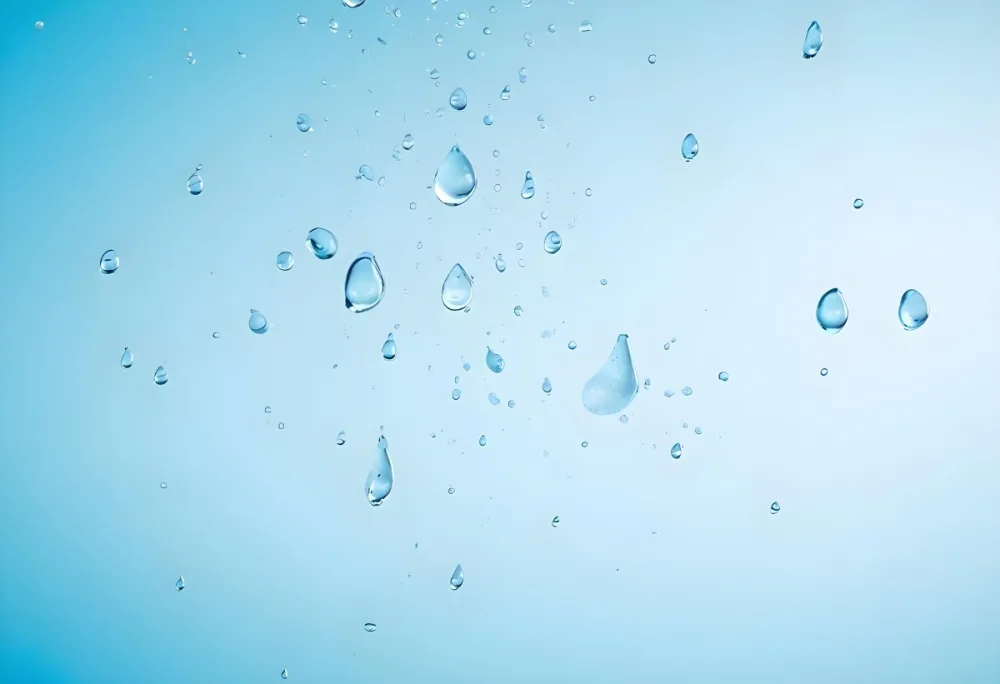 Water Drops On A Light Blue Background Some Drops Are Bigger Than Others The Drops Are Scattered Randomly 6 3d74