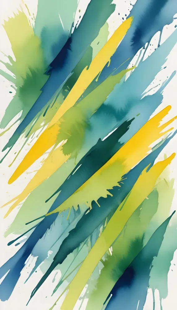 Watercolor Painting Abstract Yellow And Blue Brush 8