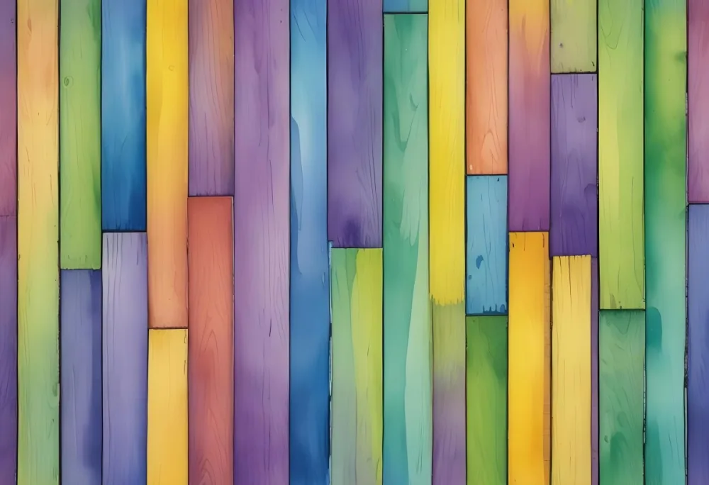 Watercolor Painting Colorful Wooden Planks In A Ra 96 7b9f