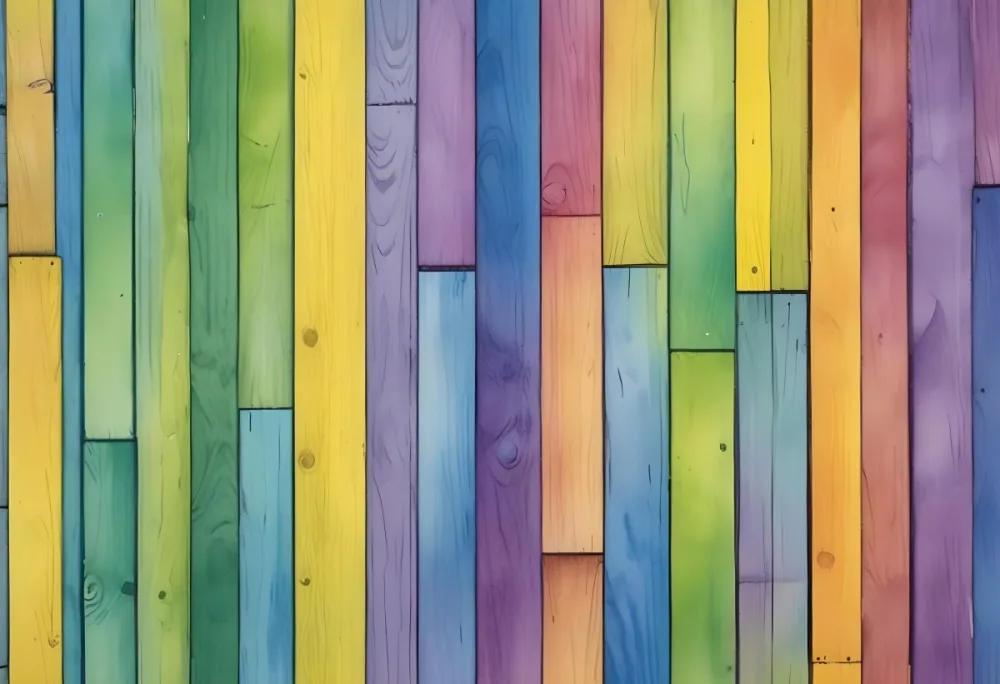 Watercolor Painting Colorful Wooden Planks In A Ra 99 D6be
