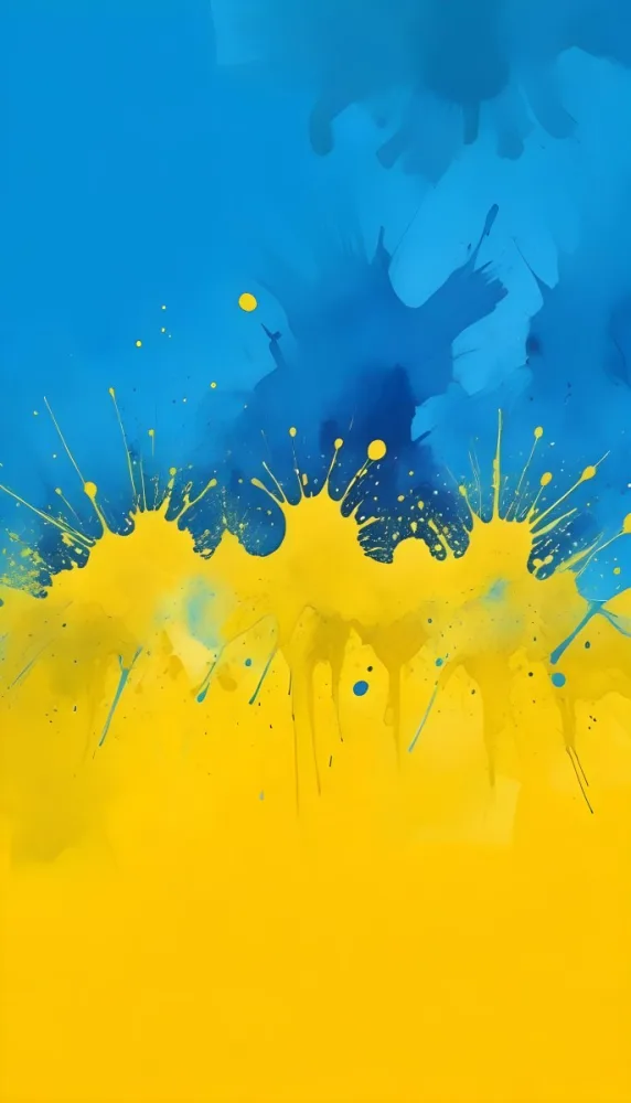 Watercolor Painting Yellow And Blue Abstract Backg 28